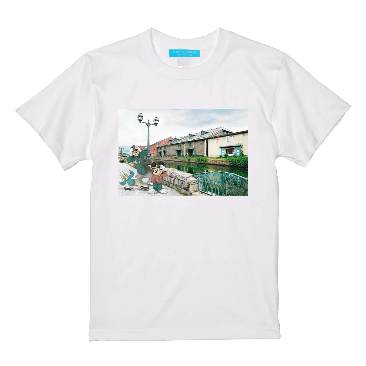 ミッキー&グーフィー&ドナルド“小樽運河”Tシャツ（WHITE・BLACK）