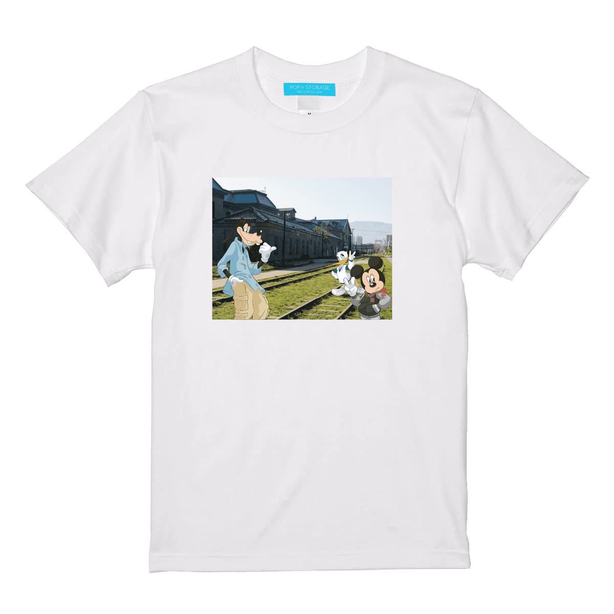 ミッキー&グーフィー&ドナルド“旧手宮線”Tシャツ（WHITE・BLACK）